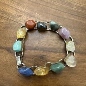 Colorful Gemstone Bracelet in Silver Setting